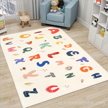 Kartun lucu alfabet kamar bayi merangkak tikar